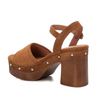 Carmela Lder sandaler 160623 brun -Hlhjde 10cm