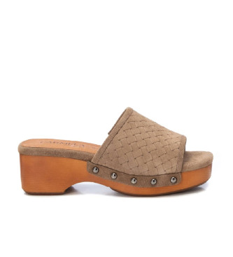 Carmela Sandlias em pele 160635 taupe