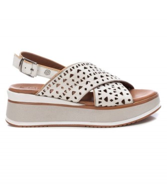 Carmela Leather sandals 160643 greyish white