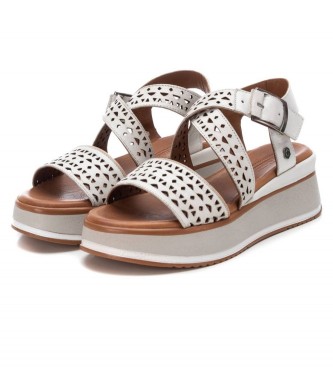 Carmela Lder sandaler 160662 grlig hvid