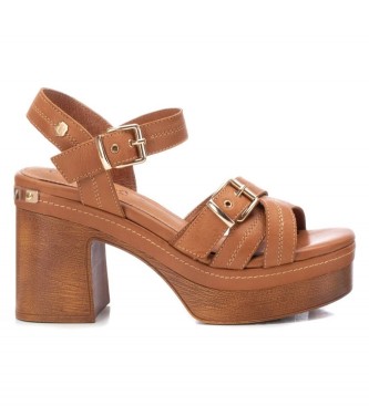 Carmela Lder sandaler 160718 brun -Hlhjde 10cm