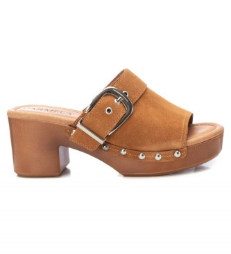 Carmela Zuecos piel 160736 marrón -Altura tacón - Tienda Esdemarca moda y complementos - zapatos de marca y zapatillas de marca