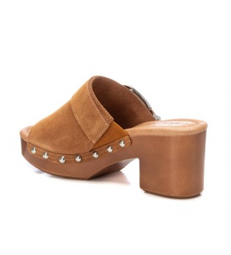 Carmela Leather clogs 160736 brown -Heel height 7cm