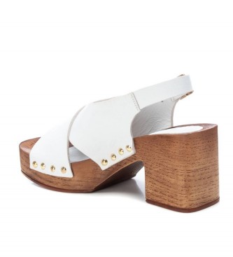 Carmela Leren sandalen 160781 wit -Helphoogte 7cm