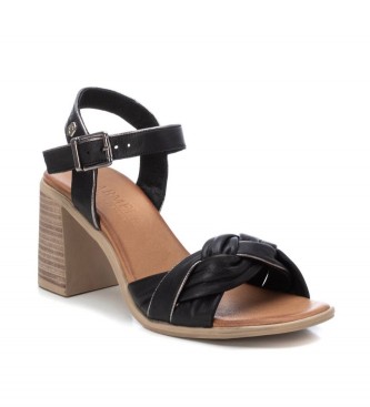Carmela Leren sandalen 160791 zwart -Hakhoogte 8cm