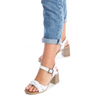 Carmela Lder sandaler 160791 hvid -Hlhjde 8cm