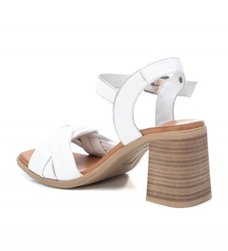 Carmela Leren sandalen 160791 wit -Helphoogte 8cm