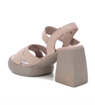 Carmela Leren sandalen 160793 nude -Helphoogte 9cm