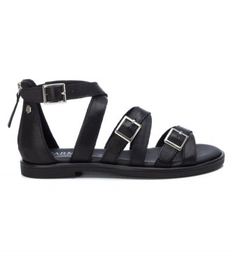 Carmela Leren sandalen 160809 zwart
