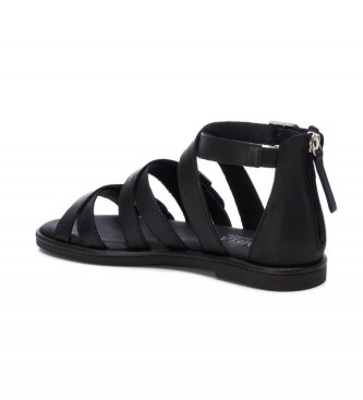 Carmela Leren sandalen 160809 zwart