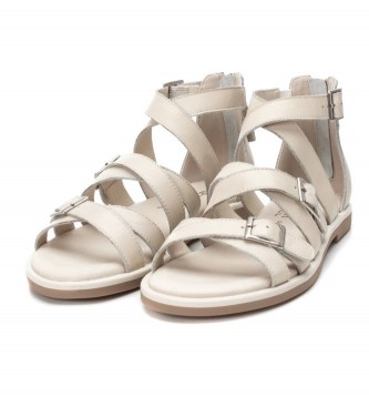 Carmela Leren sandalen 160809 wit