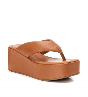 Carmela Leren sandalen 160810 bruin