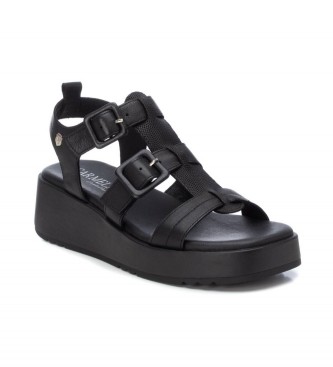 Carmela Usnjeni sandali 160833 črni -Višina platforme 5 cm