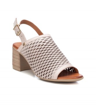 Carmela Leren sandalen 160837 wit -Helphoogte 8cm