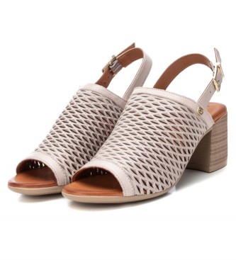 Carmela Lder sandaler 160837 hvid -Hlhjde 8cm