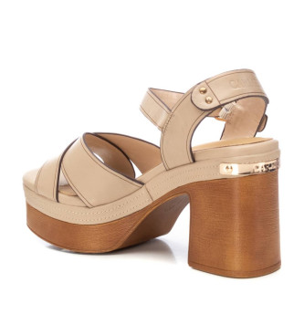 Carmela Leather Sandals 161380 beige -Heel height 10cm
