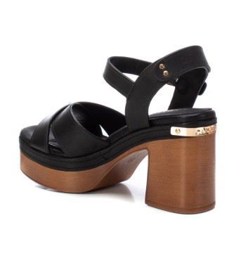 Carmela Usnjene sandale 161380 črne -Višina pete 10 cm
