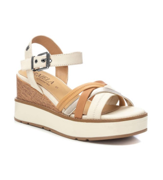 Carmela Leather Sandals 161386 beige