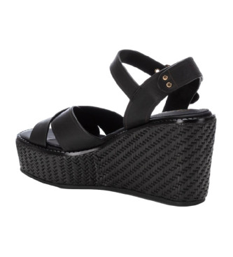 Carmela Leather wedge sandals 161387 black