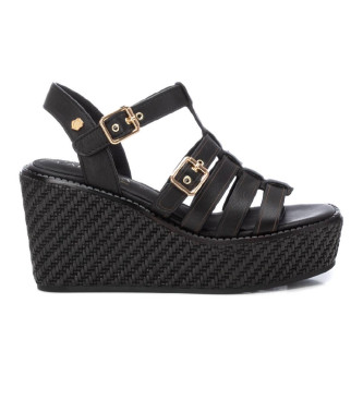 Carmela Leren sandalen 161388 zwart