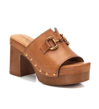Carmela Usnjene sandale 161479 rjave -Višina pete 10 cm