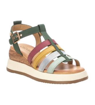 Carmela Leather wedge sandals 161607 multicolour