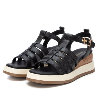 Carmela Leather Sandals 161609 black -Height 6cm wedge