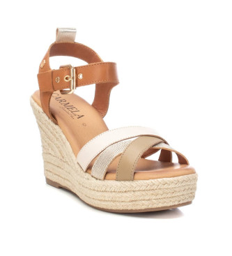 Carmela Leather Sandals 161624 brown -Height wedge 10cm