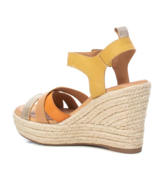Carmela Leather Sandals 161624 yellow -Height 10cm wedge