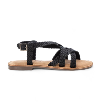 Carmela Leren sandalen 161648 zwart