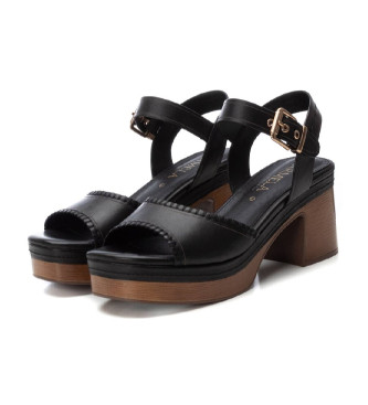 Carmela Leren sandalen 162207 zwart