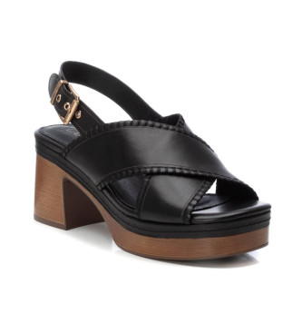 Carmela Sandlias em pele 162209 preto