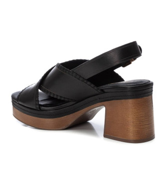 Carmela Sandlias em pele 162209 preto