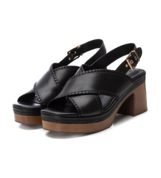 Carmela Sandlias em pele 162209 preto