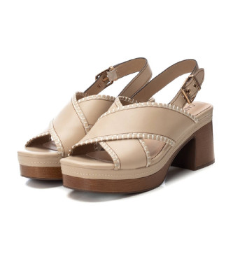 Carmela Leren sandalen 162209 beige