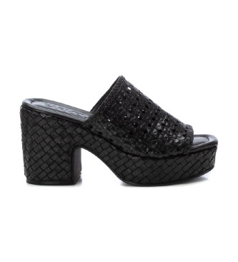 Carmela Sandlias em pele 162223 preto