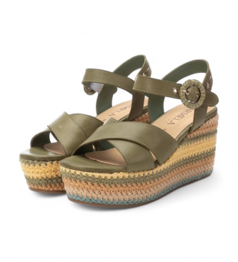 Carmela Sandali in pelle 162238 verde
