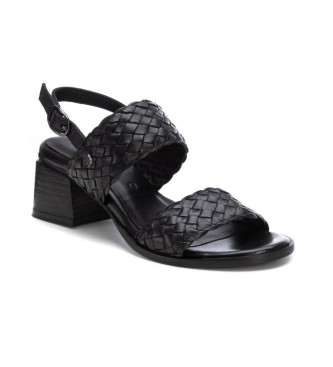 Carmela Leren sandalen 162381 zwart