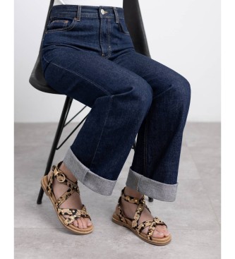 Carmela Brown Leather Sandals 162393