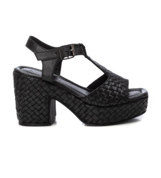 Carmela Sandlias em pele 162405 preto