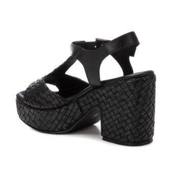 Carmela Sandlias em pele 162405 preto