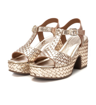 Carmela Goldene Leder-Sandalen 162405