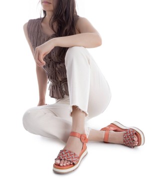 Carmela Sand�lias de couro 163155 vermelho