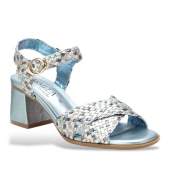 Carmela Leren sandalen 162192 blauw