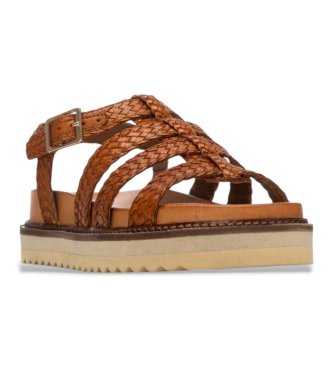 Carmela Sand�lias de couro 163030 castanho