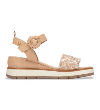 Carmela Sand�lias em pele 163155 bege