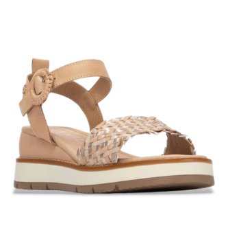 Carmela Sand�lias em pele 163155 bege