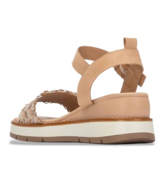 Carmela Sand�lias em pele 163155 bege