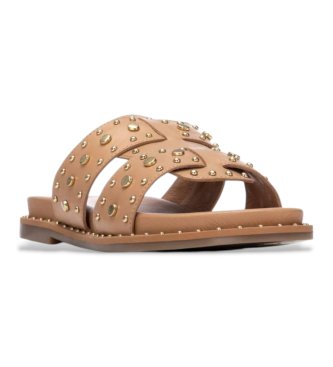 Carmela Sand�lias em pele 163202 bege