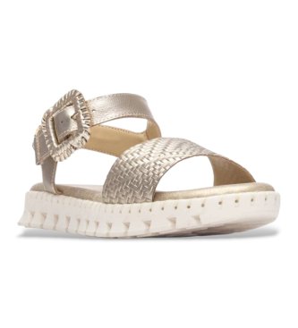 Carmela Sand�lias em pele 163266 douradas